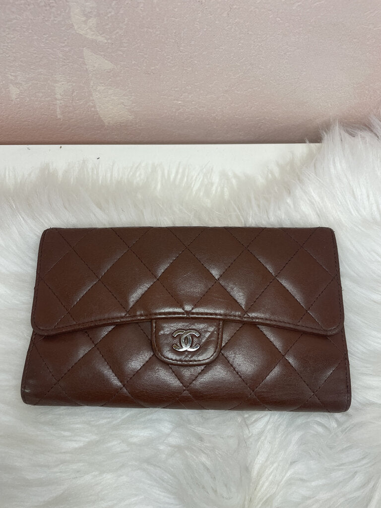 Chanel Chocolate Quilted Continental Wallet 05-06'