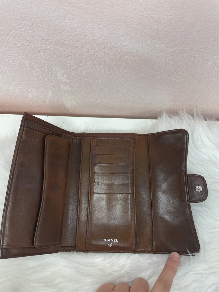 Chanel Chocolate Quilted Continental Wallet 05-06'