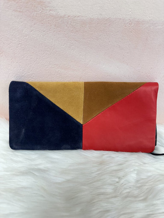 Clare V. Brown Suede Patch Foldover Clutch