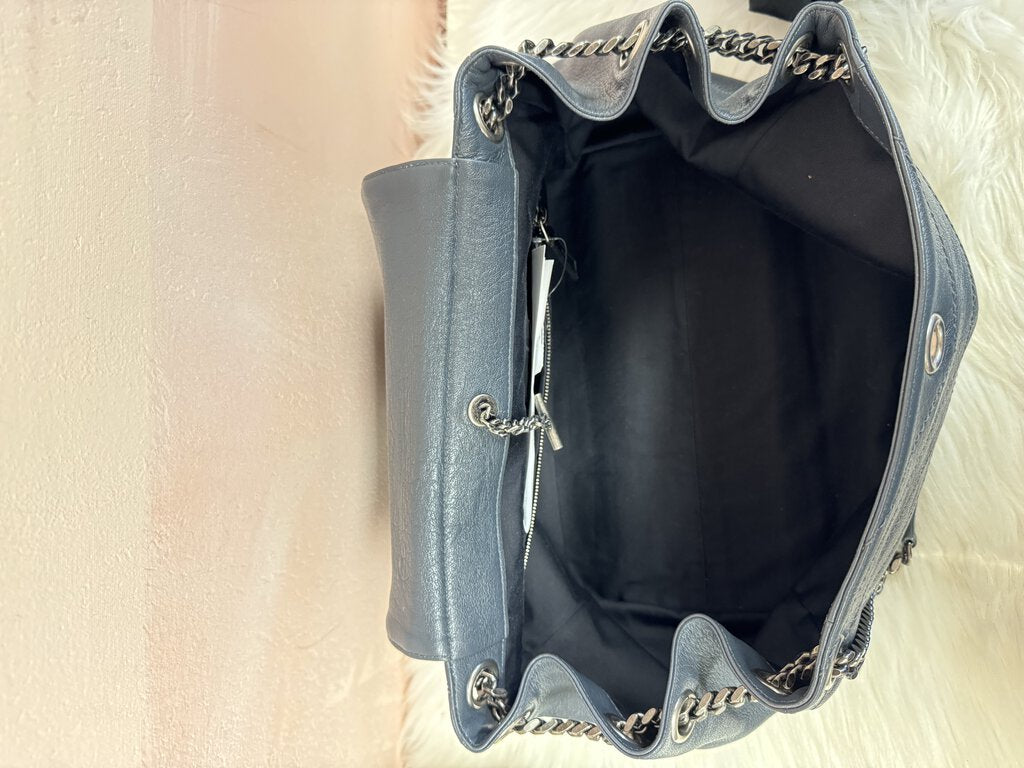 YSL Nolita Navy Leather Shoulder Bag