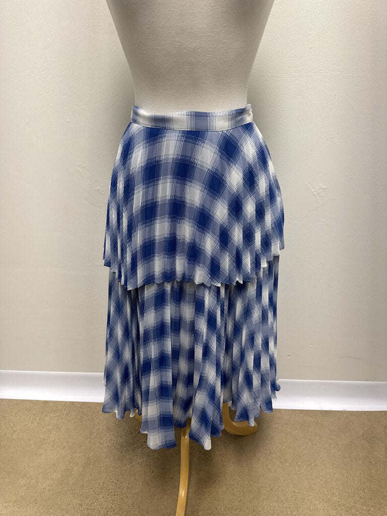 Elle.Oh.Elle Blue Plaid Maxi Skirt