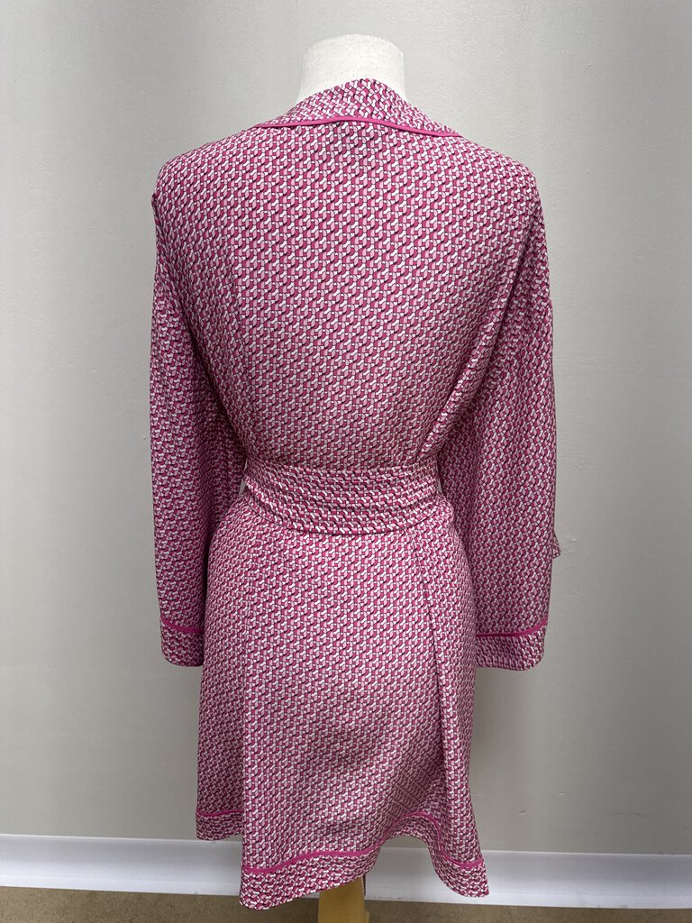 Jacques Zolty Pink Chain Link Silk Belted Cover Up