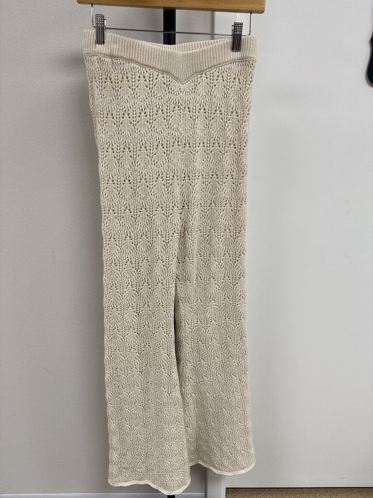 Saltwater Luxe Ecru Crochet Pull On Pant