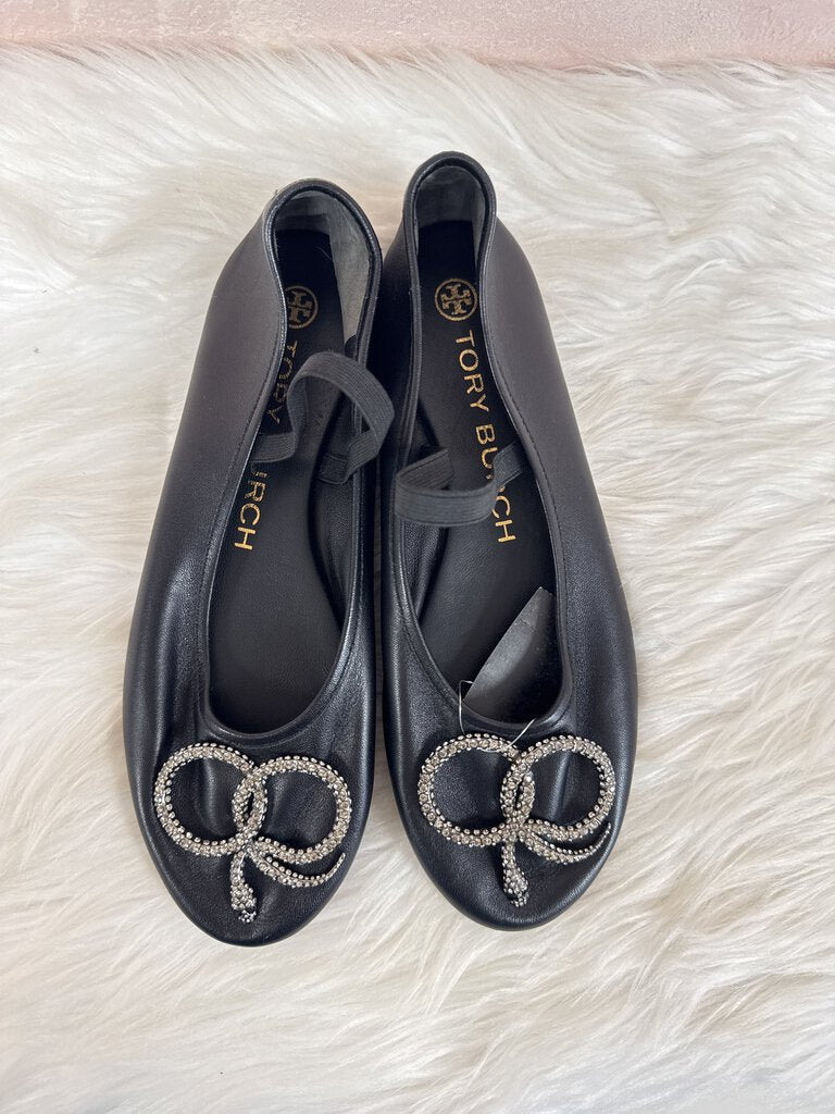 Tory Burch Black Crystal Snake Embellished Ballet Flat
