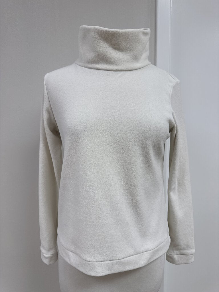 Dudley Stephens Cream Fleece Turtleneck Top