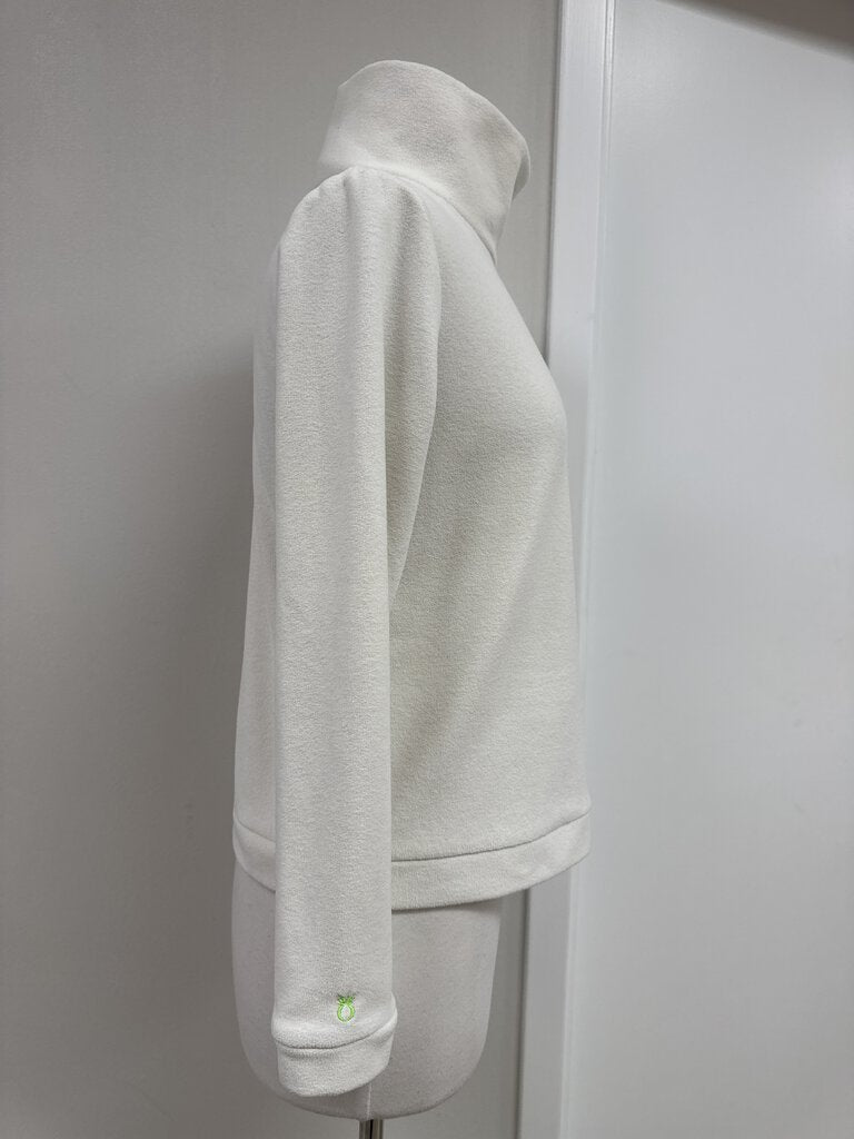 Dudley Stephens Cream Fleece Turtleneck Top