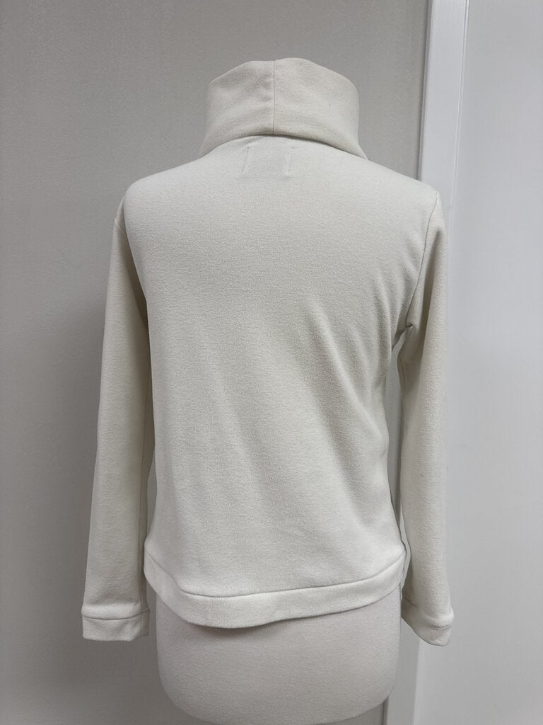 Dudley Stephens Cream Fleece Turtleneck Top