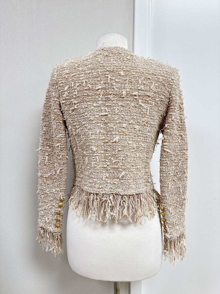 Balmain Pink Tweed Cropped Jacket