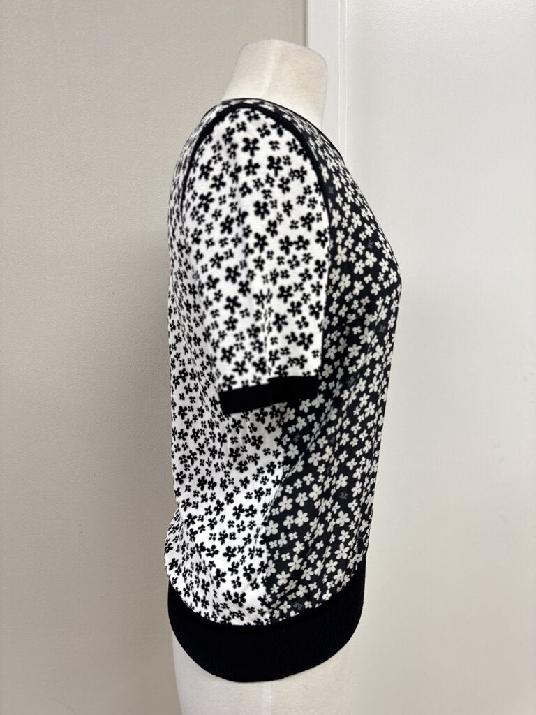 Max Mara Black and White Floral Tee