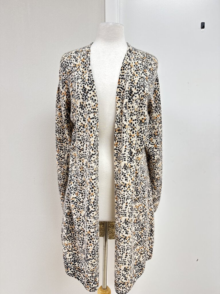 Naadam Animal Print Open Cardigan