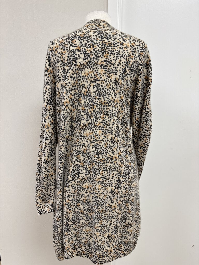 Naadam Animal Print Open Cardigan