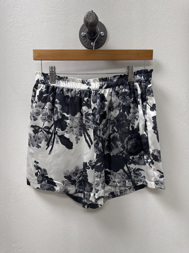 Gold Hawk Grey Floral Silk Shorts