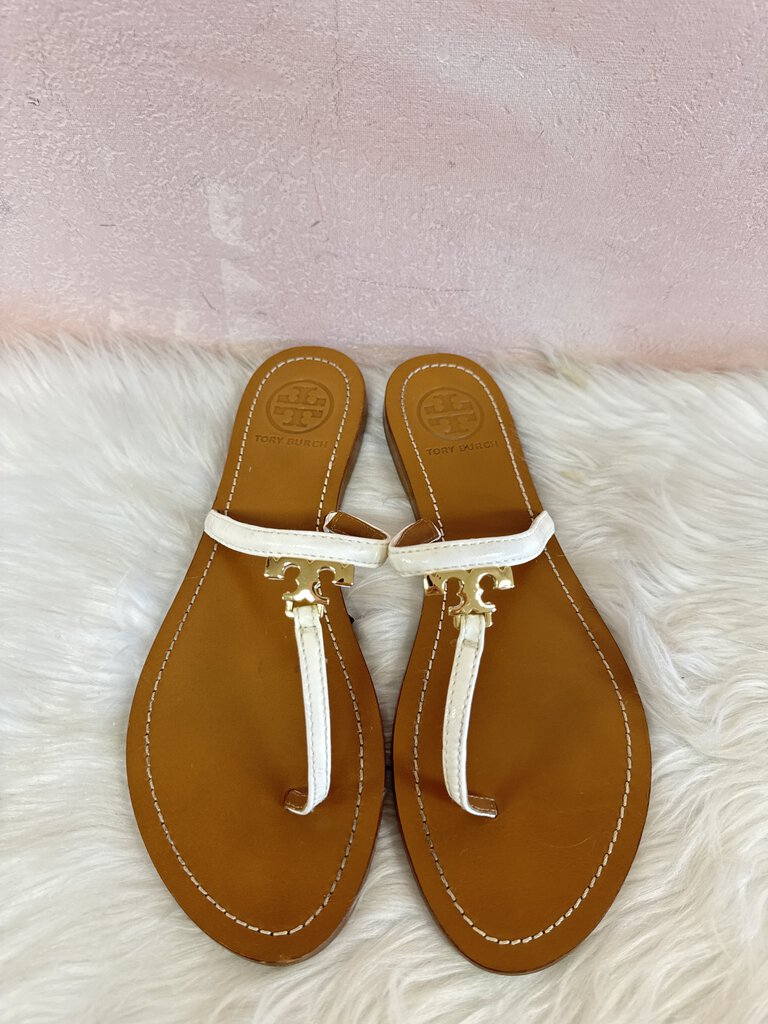 Tory Burch White T-Strap Sandal