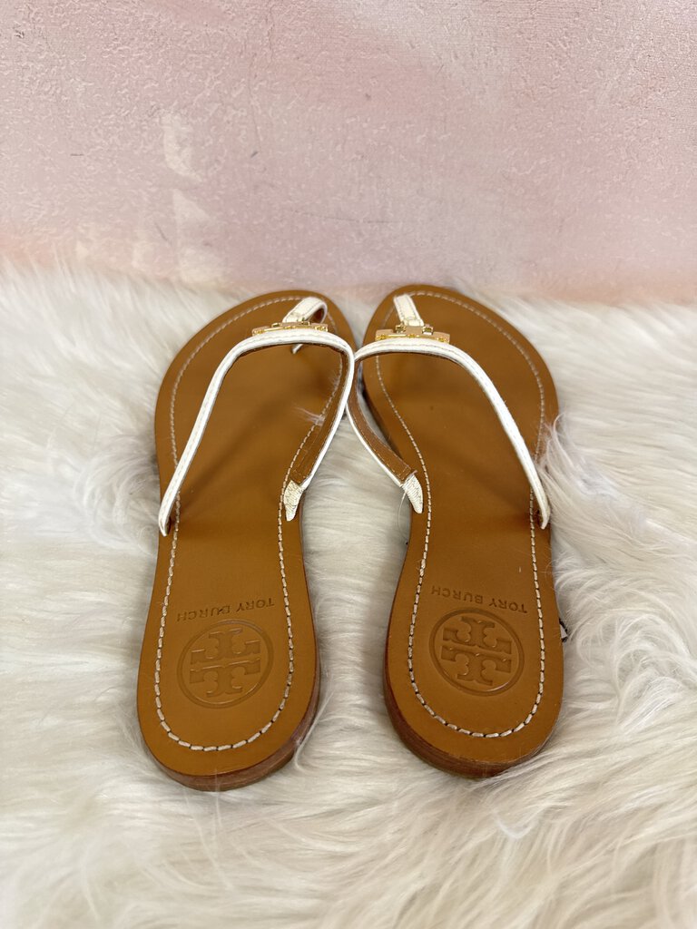 Tory Burch White T-Strap Sandal