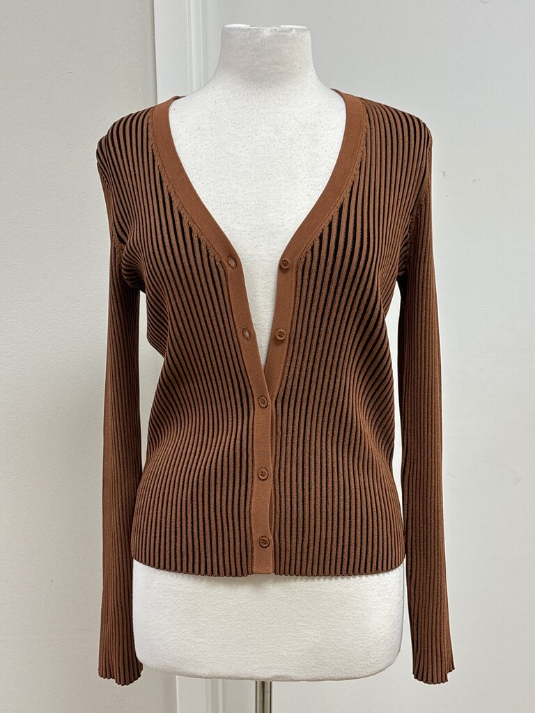 Staud Ribbed Button Up Cardigan