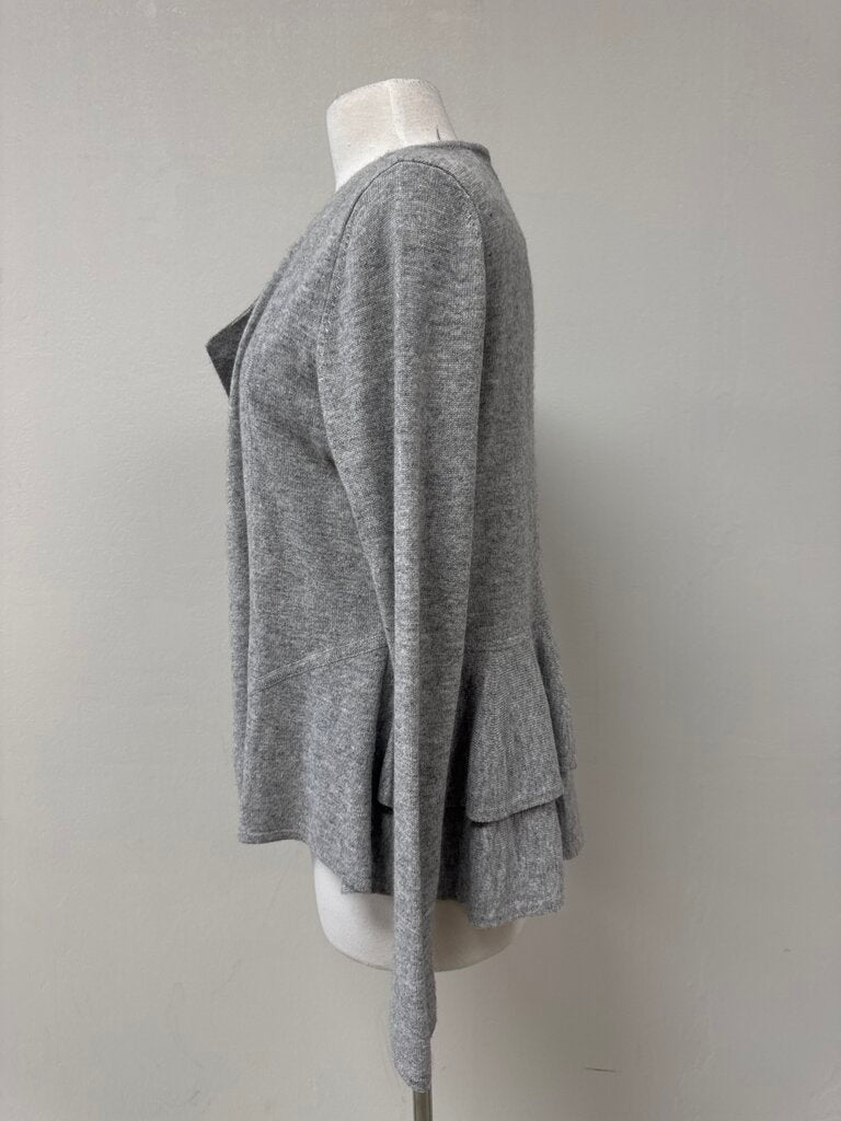 Kinross Cashmer Grey Peplum Sweater NWT