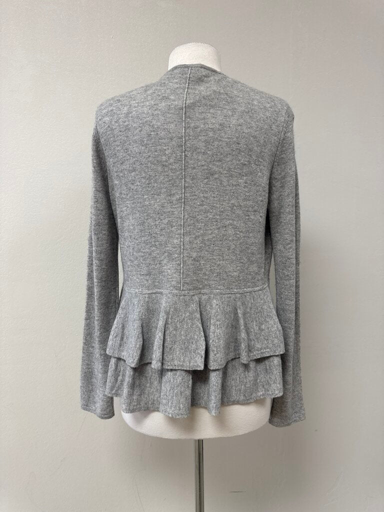 Kinross Cashmer Grey Peplum Sweater NWT