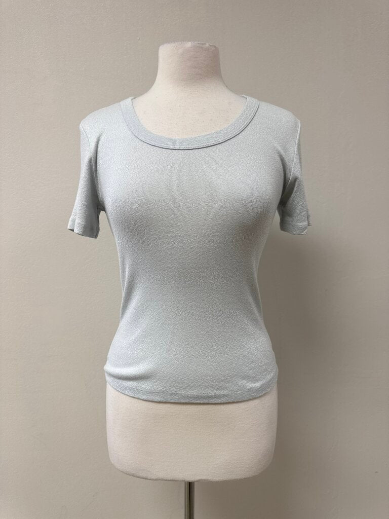 Michael Stars Light Blue Metallic Tee