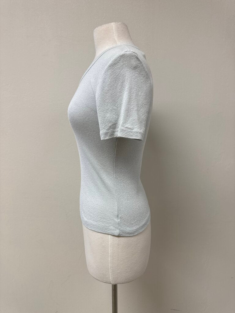 Michael Stars Light Blue Metallic Tee