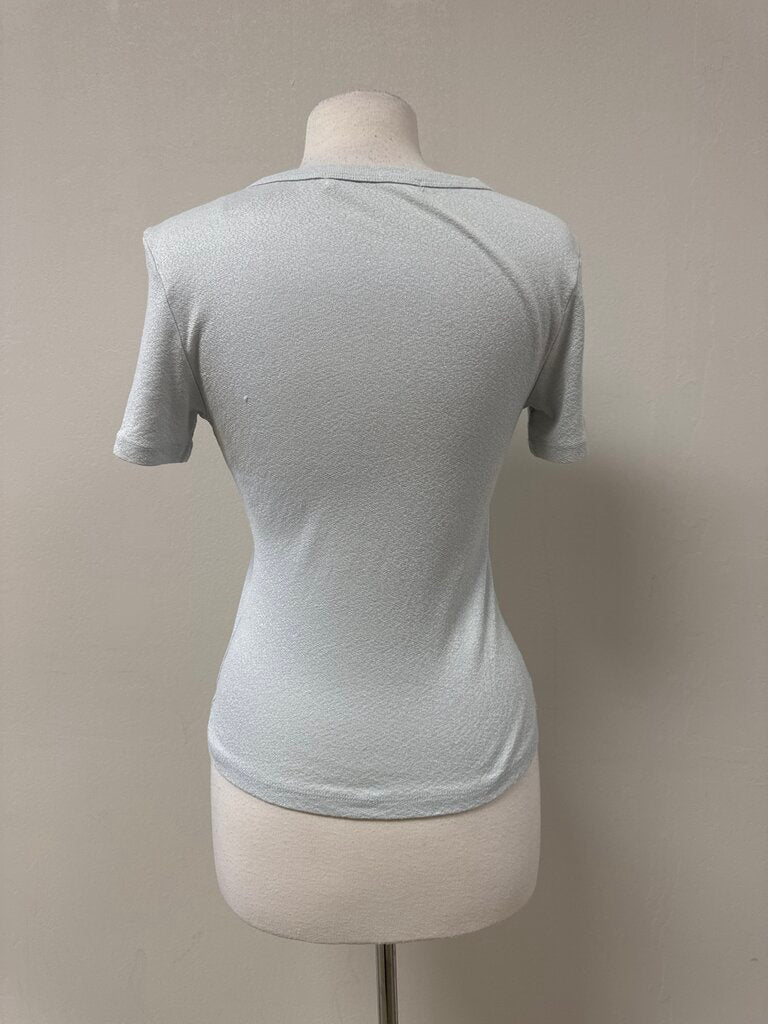 Michael Stars Light Blue Metallic Tee