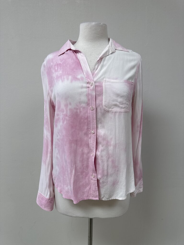 Velvet Heart Pink Tie Dye Button Up
