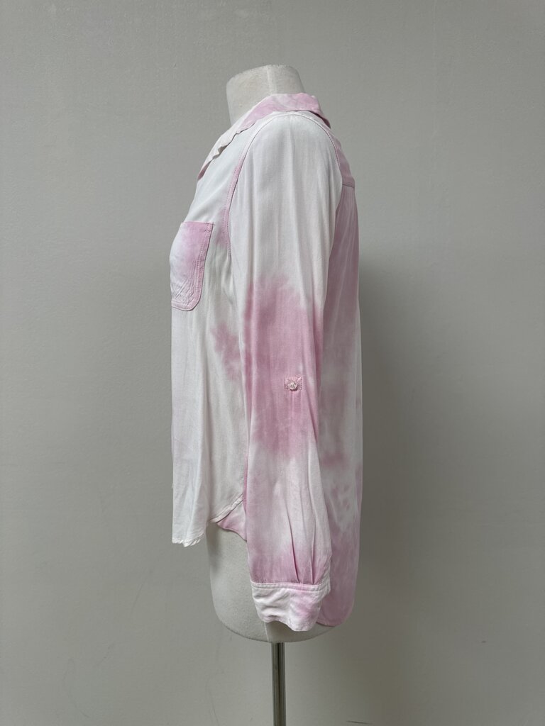Velvet Heart Pink Tie Dye Button Up