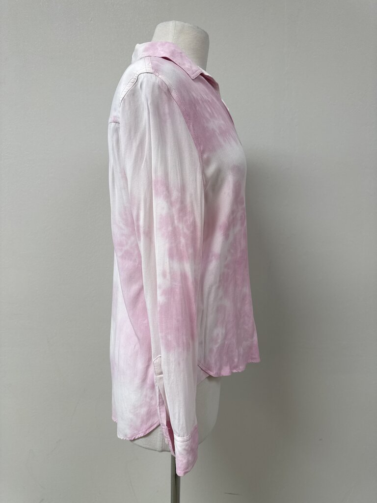 Velvet Heart Pink Tie Dye Button Up