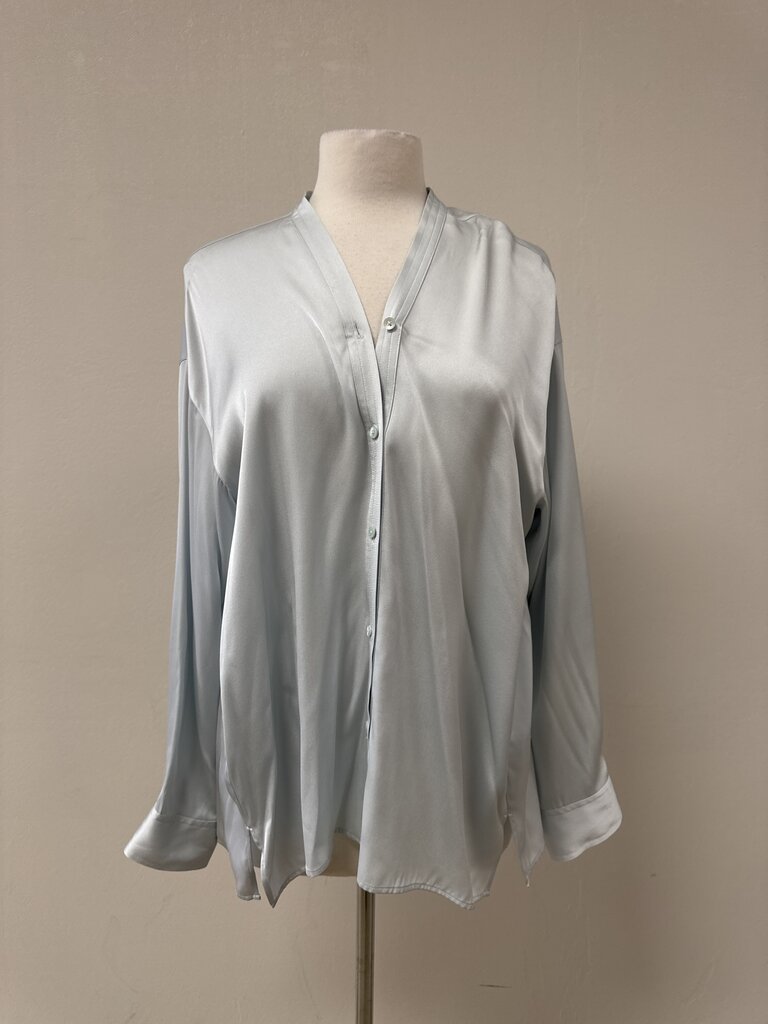 Vince Ice Blue Silk Top