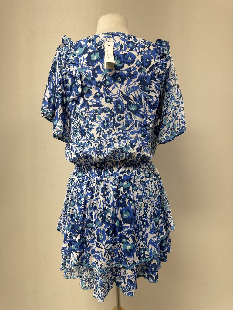Poupette St Barth Blue Floral Mini Dress NWT