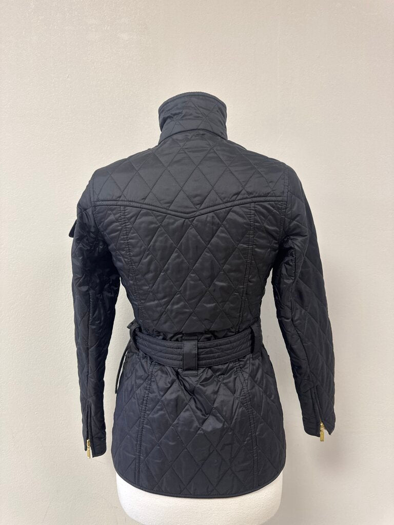 Barbour Black Quilted Belted Jacket
