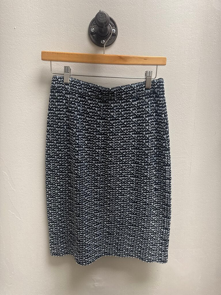St John Blue and Black Tweed Skirt