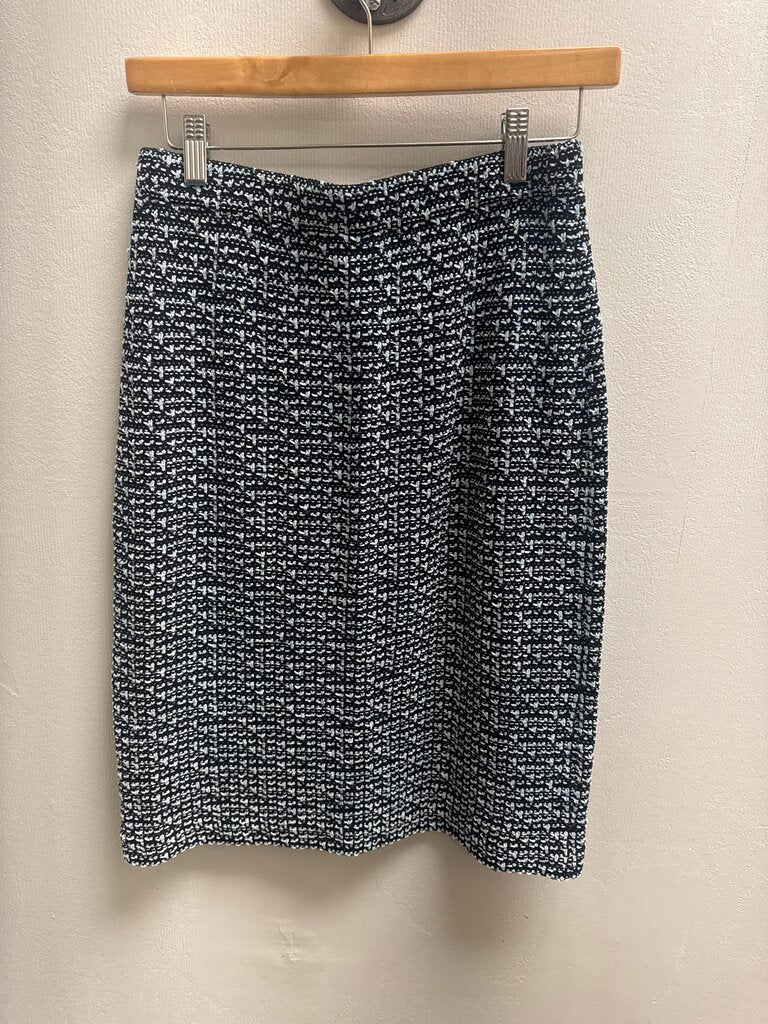 St John Blue and Black Tweed Skirt