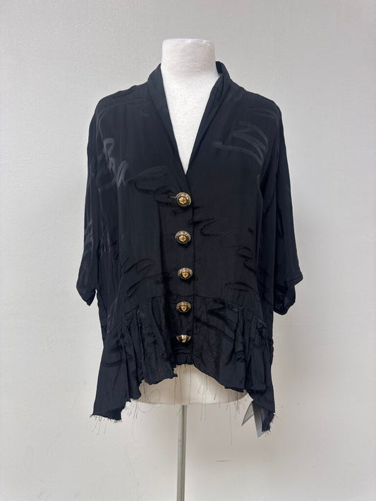 Balenciaga Black Jacquard Logo Top NWT