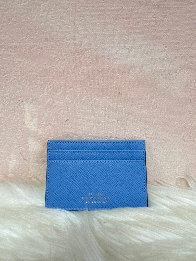 Smythson Cornflower Blue Card Holder NWT