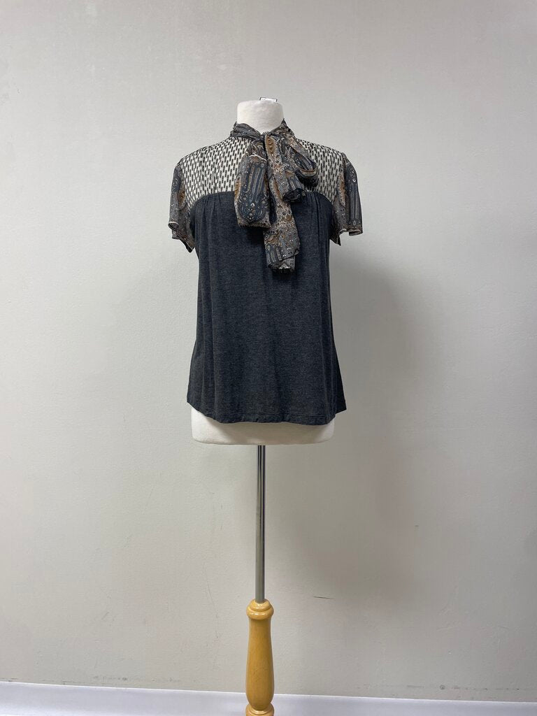 Tiny Grey and Paisley Top