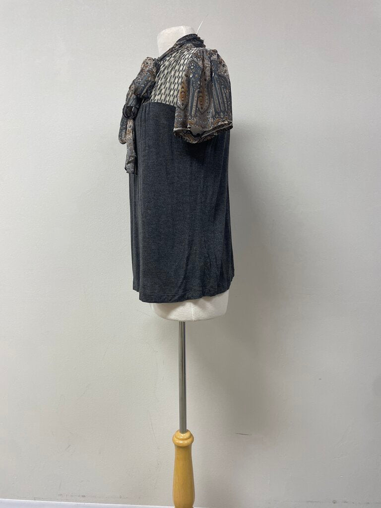 Tiny Grey and Paisley Top
