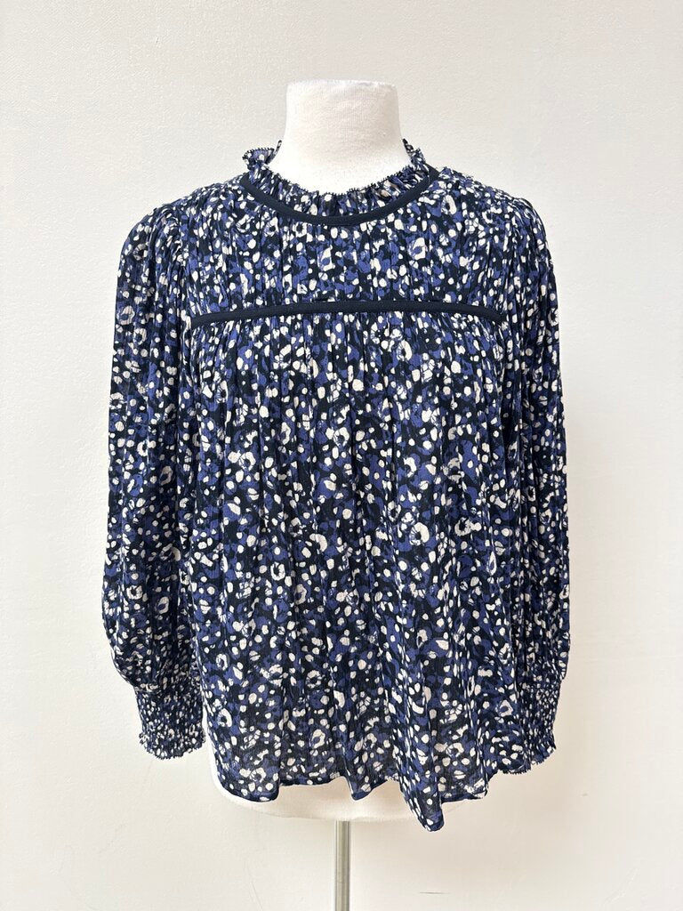 Ulla Johnson Blue Printed Boho Top
