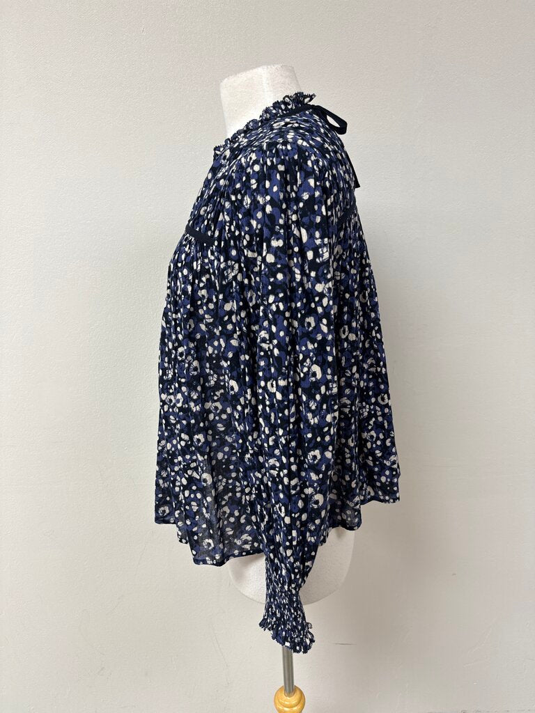 Ulla Johnson Blue Printed Boho Top
