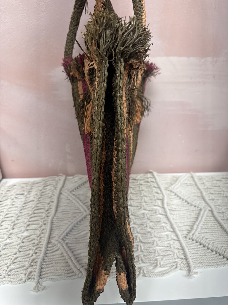 Sans Arcidet Striped Raffia Tote