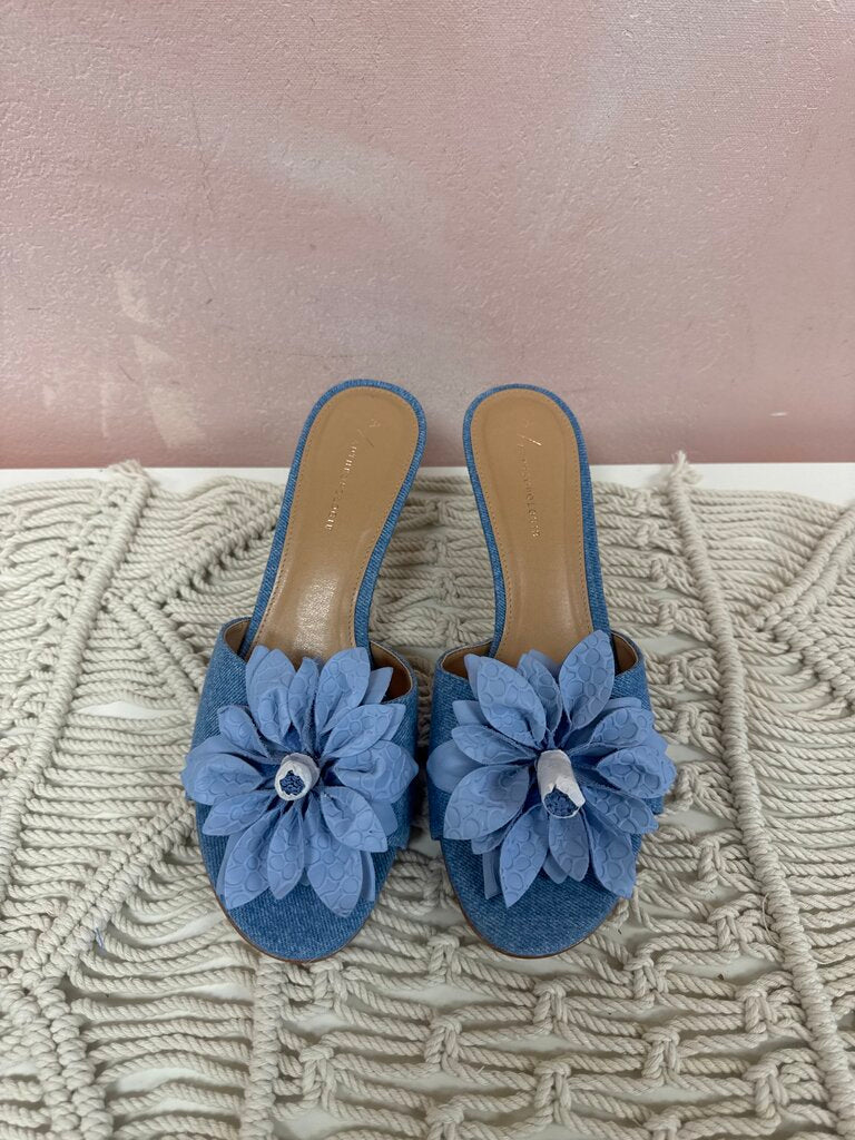 Anthropologie Denim Heel With 3D Flower NWT