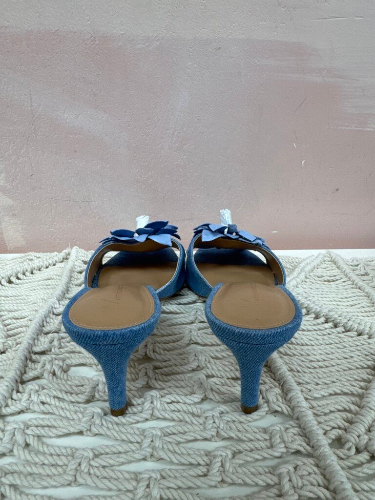 Anthropologie Denim Heel With 3D Flower NWT
