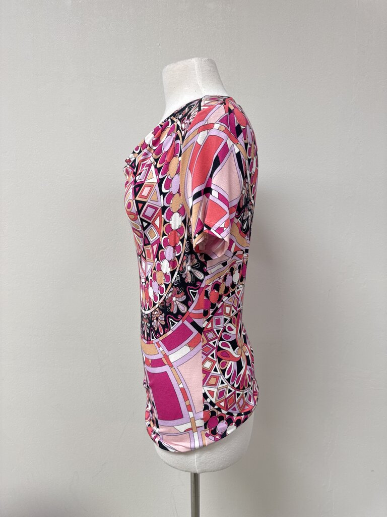 Pucci Pink and Black Multi Cowl Neck Top
