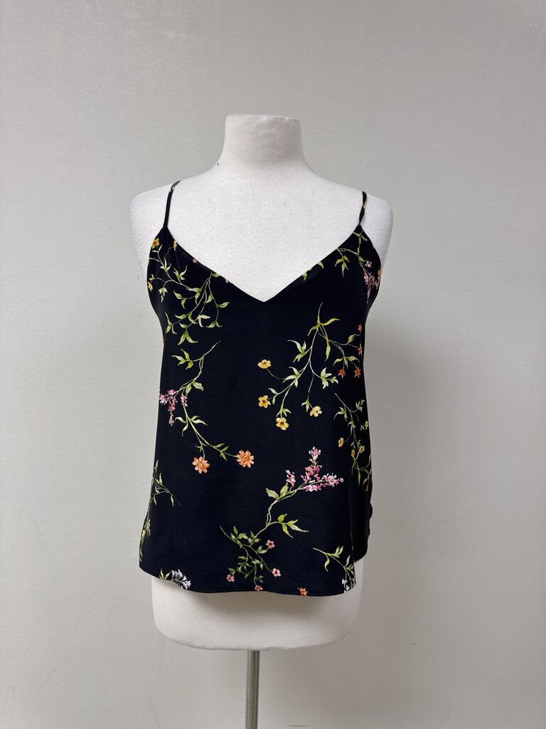 L'Agence Black Floral Tank Top