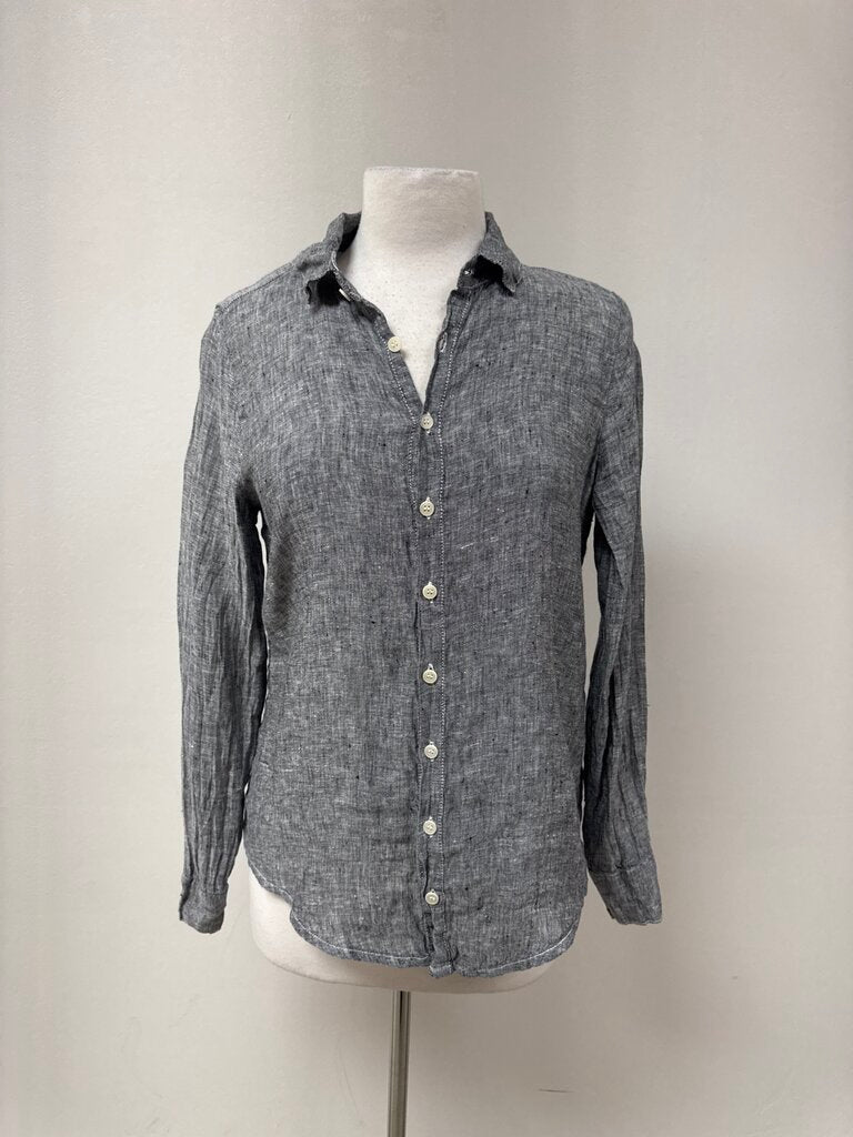 CP Shades Black Marled Linen Button Up