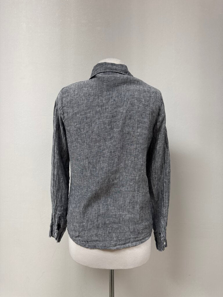 CP Shades Black Marled Linen Button Up