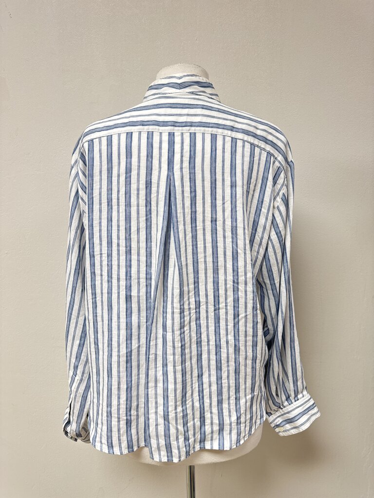 Frame Linen Striped Button Up