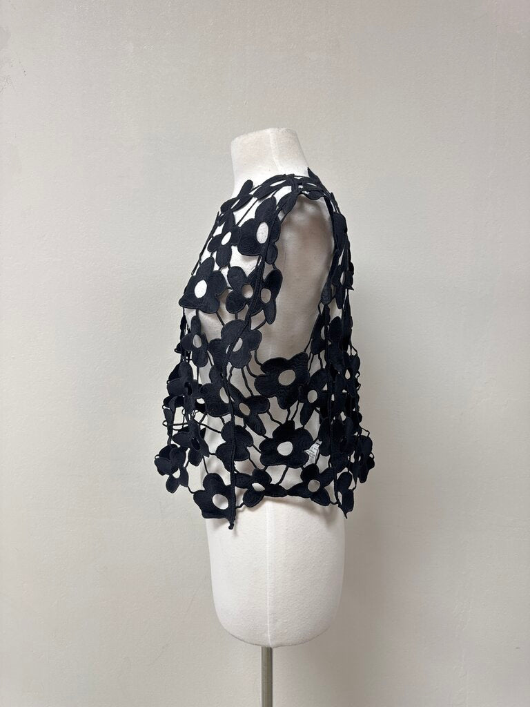 Maeve Black Large Eyelet Top