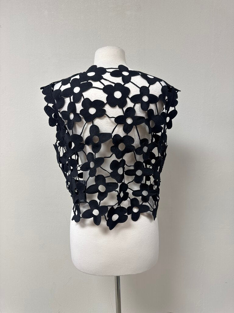 Maeve Black Large Eyelet Top