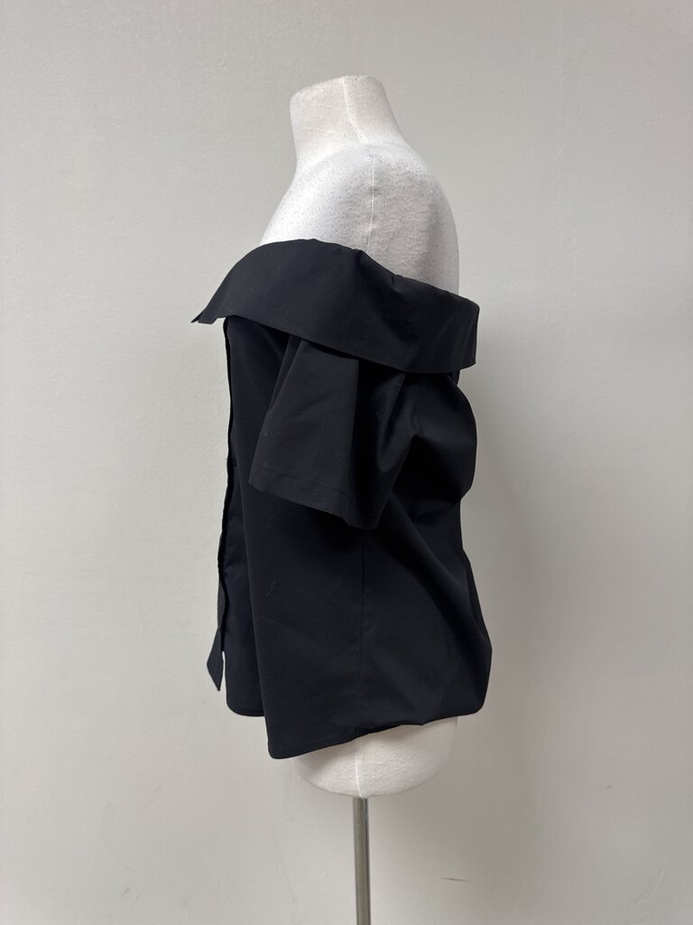 Finley Black Off the Shoulder Button Up
