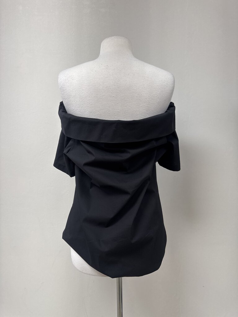 Finley Black Off the Shoulder Button Up